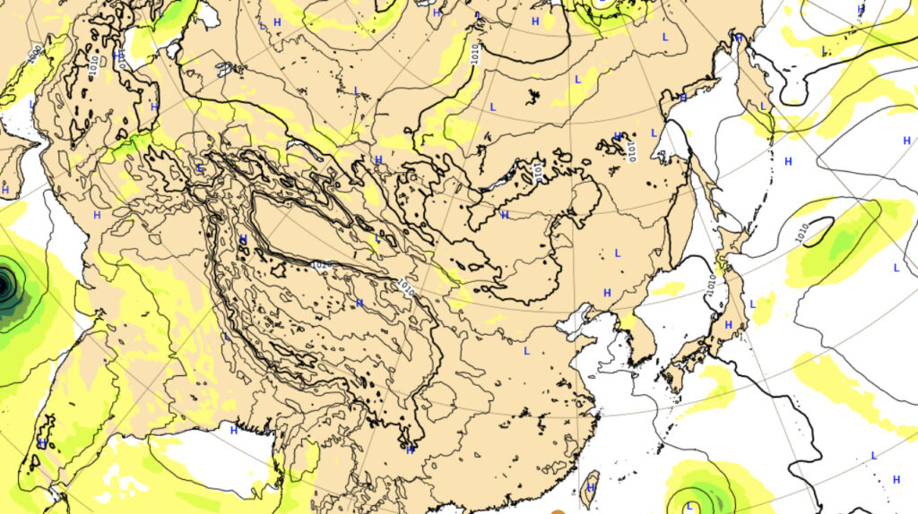 ヨーロッパ中期予報センターによる台風3号の予想天気図6