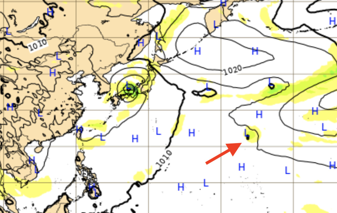 ヨーロッパ中期予報センター（ECMWF）による台風号の予報