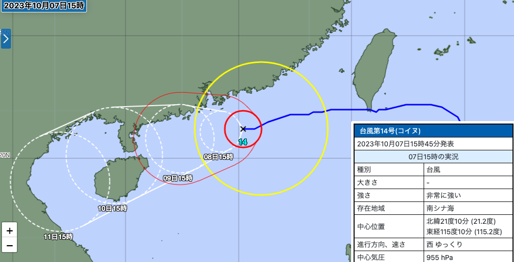 気象庁の台風経路図