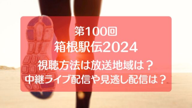 箱根駅伝2024を無料視聴する方法は？中継ライブや見逃し配信についても！