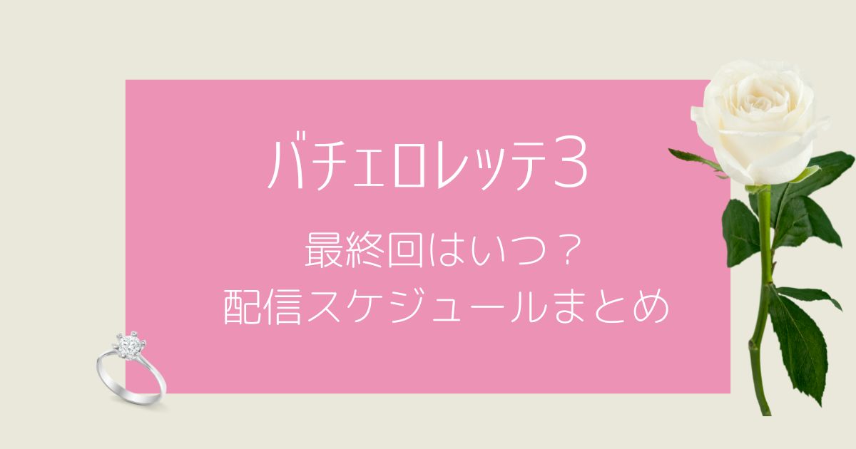バチェロレッテ3の最終回がいつなのか、配信スケジュールまとめ