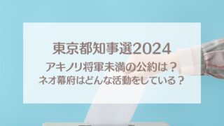 アキノリ将軍未満の公約は？ネオ幕府はどんな活動をしている？