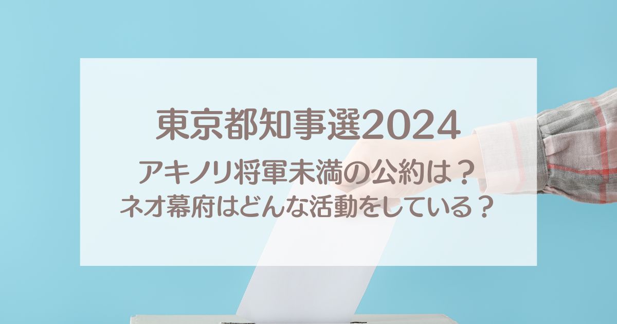 アキノリ将軍未満の公約は？ネオ幕府はどんな活動をしている？