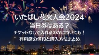 いたばし花火大会2024当日券はある？有料席チケットなしで入れるのかについても！