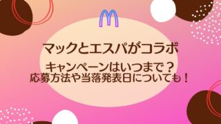 マックとエスパのコラボキャンペーンはいつまで？応募方法や当落発表日についても！