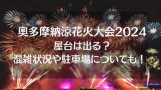 奥多摩納涼花火大会2024屋台はある？混雑状況や駐車場についても！