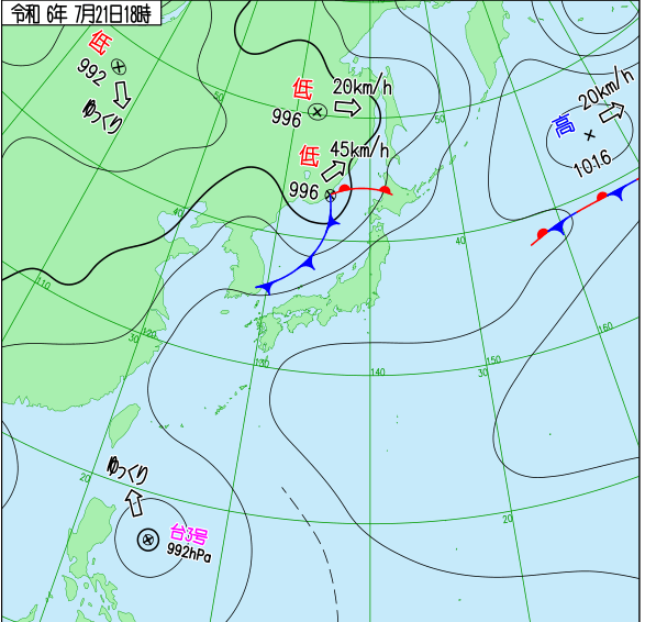 気象庁による天気図