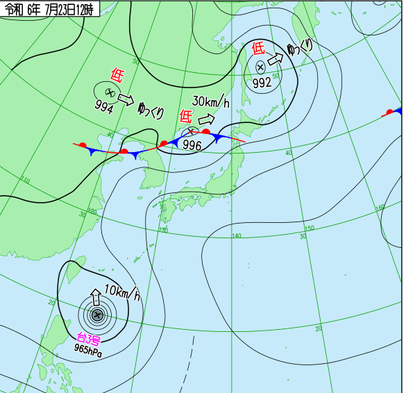 気象庁による天気図