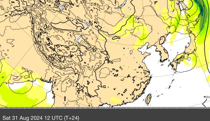 ヨーロッパECMWFの予想図（台風10号）