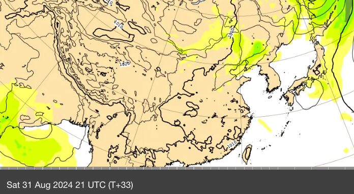 ヨーロッパECMWFの予想図（台風10号）