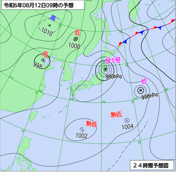 気象庁による天気図