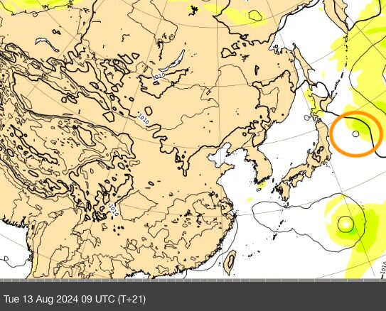 ヨーロッパECMWFの予想図（台風6号）