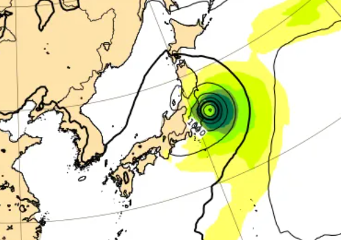 ヨーロッパECMWFの予想図（台風7号）