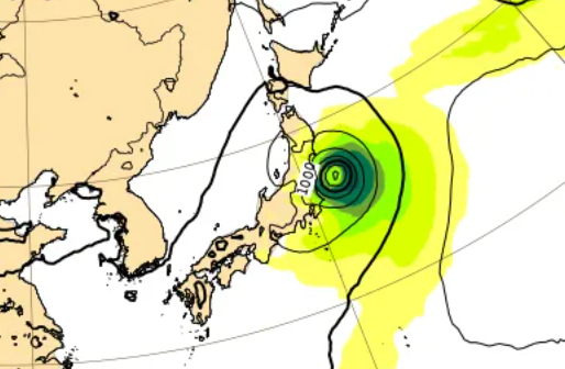 ヨーロッパECMWFの予想図（台風7号）