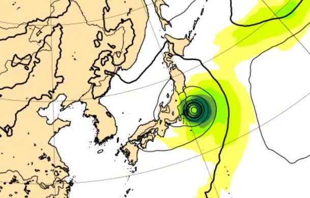 ヨーロッパECMWFの予想図（台風7号）