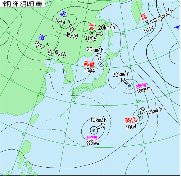 気象庁による天気図