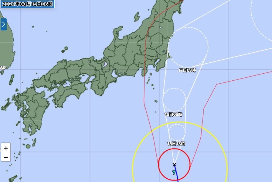 気象庁による経路図（台風7号）