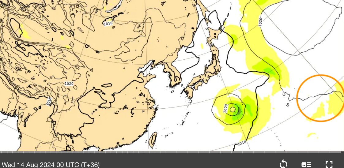 ヨーロッパの予想図（台風8号）