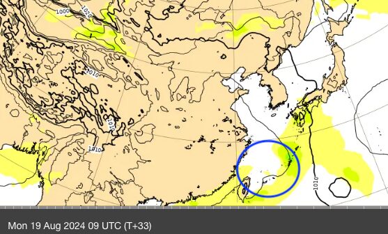 ヨーロッパECMWFの予想図（台風9号）