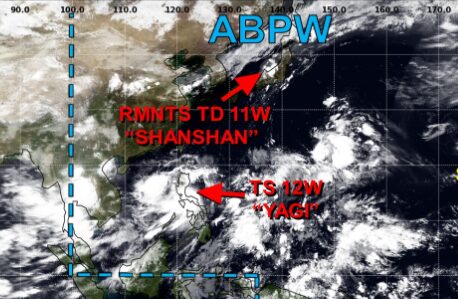 台風11号米軍の予報図