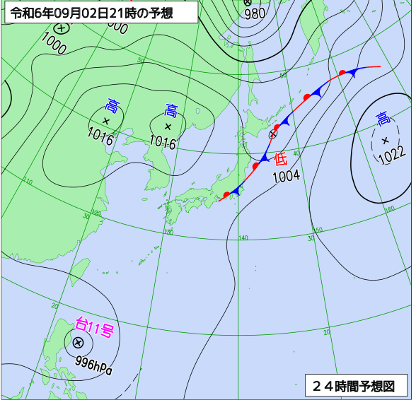 気象庁による天気図