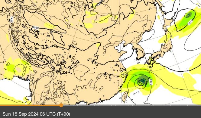 ヨーロッパECMWFの予想図（台風13号）