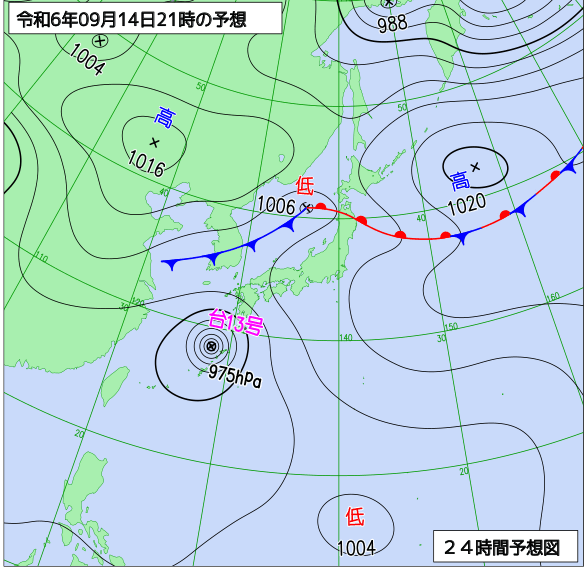 気象庁による天気図